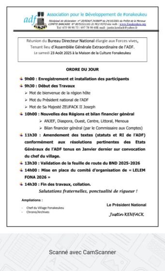 COMMUNIQUÉ DE l’ADF