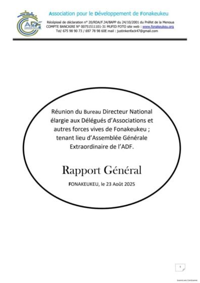 Rapport de la dernière réunion de l’adf